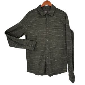Smartwool Mens Button Front 100% Merino Wool Shirt Heathered Gray Large